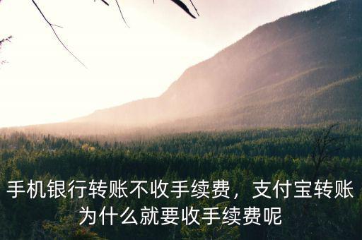 手機(jī)銀行轉(zhuǎn)賬不收手續(xù)費(fèi)，支付寶轉(zhuǎn)賬為什么就要收手續(xù)費(fèi)呢