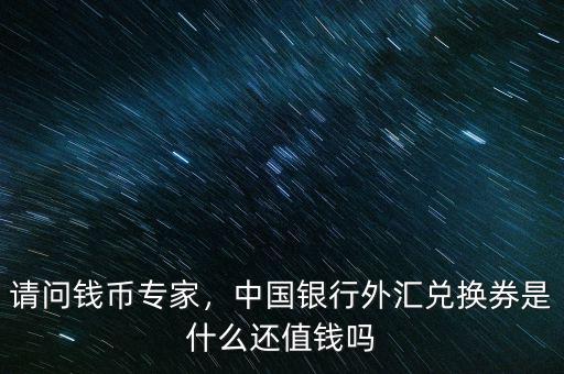 請問錢幣專家，中國銀行外匯兌換券是什么還值錢嗎