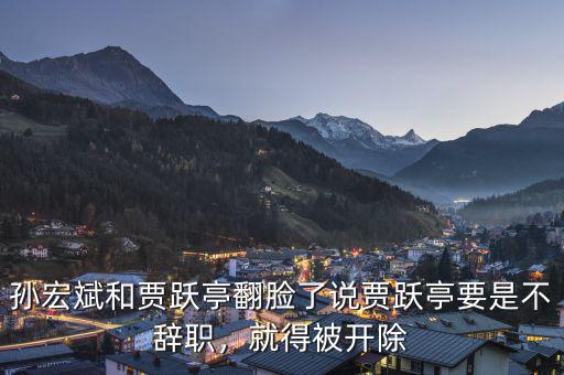 孫宏斌和賈躍亭翻臉了說賈躍亭要是不辭職，就得被開除