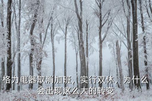 格力電器取消加班，實行雙休，為什么會出現(xiàn)這么大的轉(zhuǎn)變