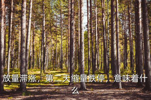 放量滯漲，第二天縮量跌停，意味著什么