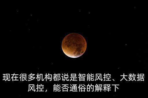 現(xiàn)在很多機(jī)構(gòu)都說(shuō)是智能風(fēng)控、大數(shù)據(jù)風(fēng)控，能否通俗的解釋下