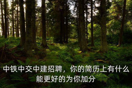 中鐵中交中建招聘，你的簡歷上有什么能更好的為你加分
