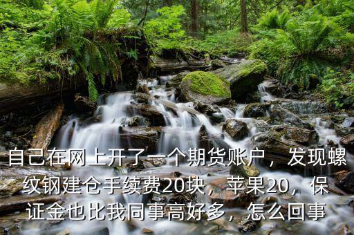 自己在網(wǎng)上開了一個(gè)期貨賬戶，發(fā)現(xiàn)螺紋鋼建倉手續(xù)費(fèi)20塊，蘋果20，保證金也比我同事高好多，怎么回事