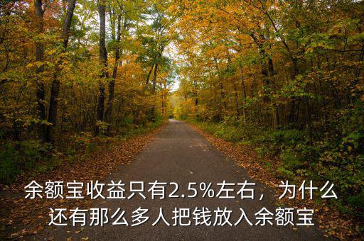 余額寶收益只有2.5%左右，為什么還有那么多人把錢放入余額寶
