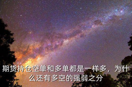 期貨持倉空單和多單都是一樣多，為什么還有多空的強(qiáng)弱之分