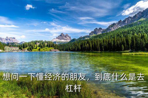 想問(wèn)一下懂經(jīng)濟(jì)的朋友，到底什么是去杠桿