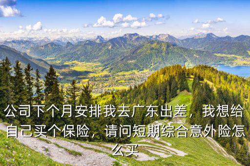 公司下個月安排我去廣東出差，我想給自己買個保險，請問短期綜合意外險怎么買