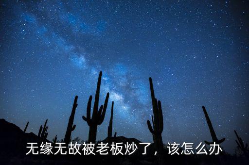 無緣無故被老板炒了，該怎么辦
