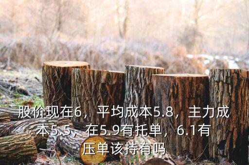 股價(jià)現(xiàn)在6，平均成本5.8，主力成本5.5，在5.9有托單，6.1有壓單該持有嗎