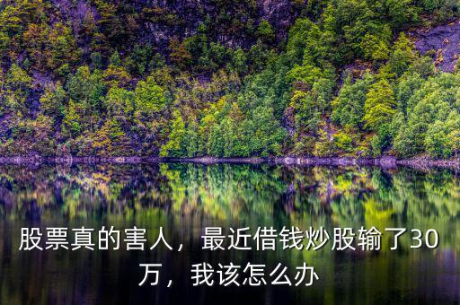 股票真的害人，最近借錢炒股輸了30萬，我該怎么辦