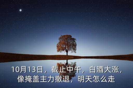10月13日，截止中午，白酒大漲，像掩蓋主力撤退，明天怎么走