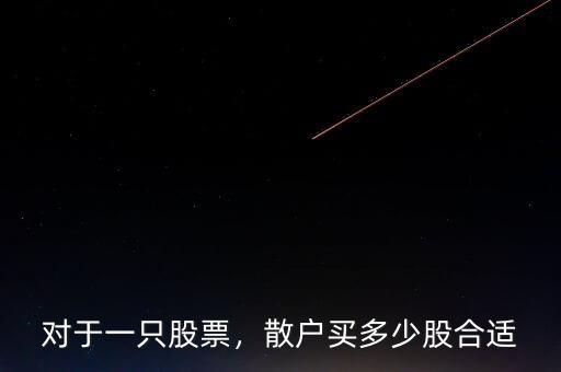 對于一只股票，散戶買多少股合適