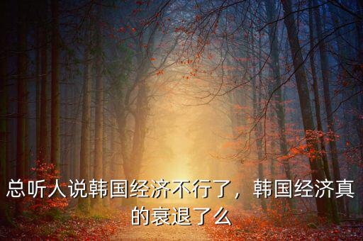 總聽(tīng)人說(shuō)韓國(guó)經(jīng)濟(jì)不行了，韓國(guó)經(jīng)濟(jì)真的衰退了么