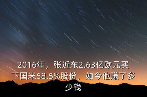 2016年，張近東2.63億歐元買(mǎi)下國(guó)米68.5%股份，如今他賺了多少錢(qián)