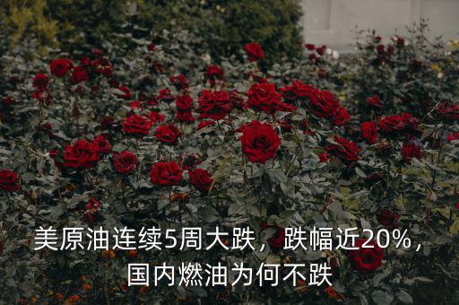 美原油連續(xù)5周大跌，跌幅近20%，國內(nèi)燃油為何不跌