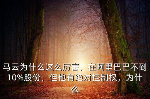 馬云為什么這么厲害，在阿里巴巴不到10%股份，但他有絕對(duì)控制權(quán)，為什么