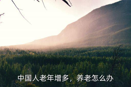 中國人老年增多，養(yǎng)老怎么辦