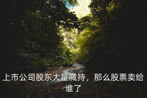 上市公司股東大量減持，那么股票賣給誰了