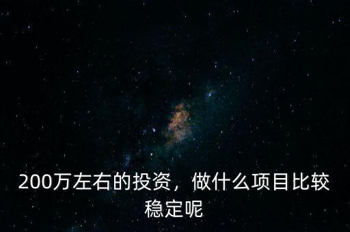 200萬左右的投資，做什么項目比較穩(wěn)定呢