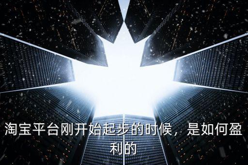 淘寶什么時(shí)候開始盈利,淘寶平臺剛開始起步的時(shí)候