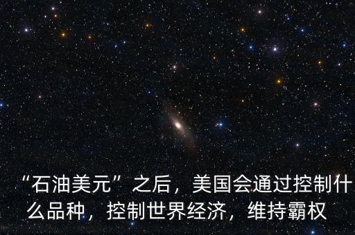 “石油美元”之后，美國會(huì)通過控制什么品種，控制世界經(jīng)濟(jì)，維持霸權(quán)