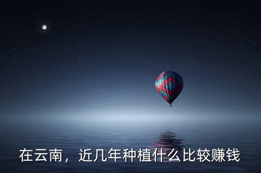 在云南，近幾年種植什么比較賺錢