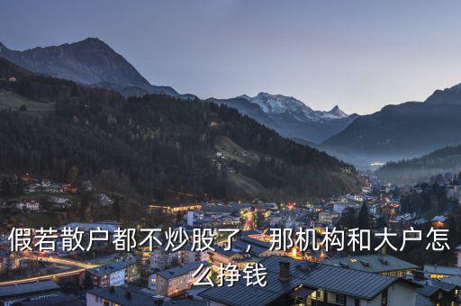 假若散戶都不炒股了，那機構(gòu)和大戶怎么掙錢