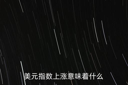 美元指數上漲意味著什么