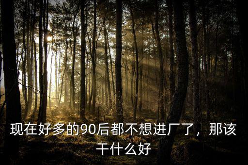 現(xiàn)在好多的90后都不想進(jìn)廠了，那該干什么好