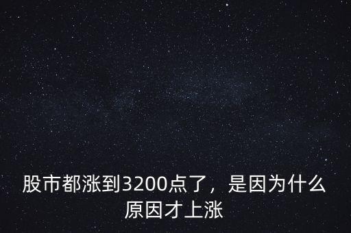 股市都漲到3200點了，是因為什么原因才上漲