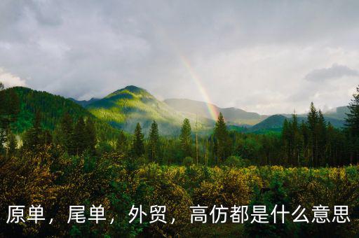 原單，尾單，外貿(mào)，高仿都是什么意思
