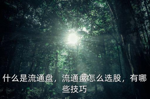 什么是流通盤，流通盤怎么選股，有哪些技巧