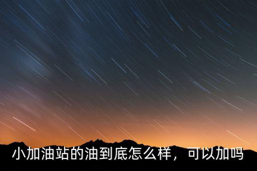 小加油站的油到底怎么樣，可以加嗎