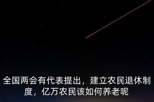 全國(guó)兩會(huì)有代表提出，建立農(nóng)民退休制度，億萬(wàn)農(nóng)民該如何養(yǎng)老呢