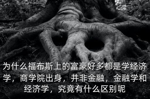為什么福布斯上的富豪好多都是學(xué)經(jīng)濟(jì)學(xué)，商學(xué)院出身，并非金融，金融學(xué)和經(jīng)濟(jì)學(xué)，究竟有什么區(qū)別呢