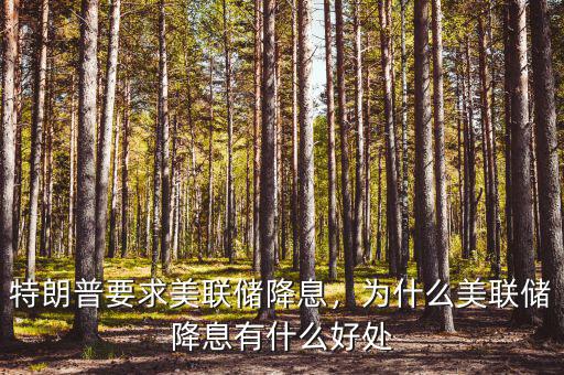 特朗普要求美聯(lián)儲降息，為什么美聯(lián)儲降息有什么好處