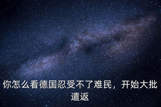 你怎么看德國忍受不了難民，開始大批遣返