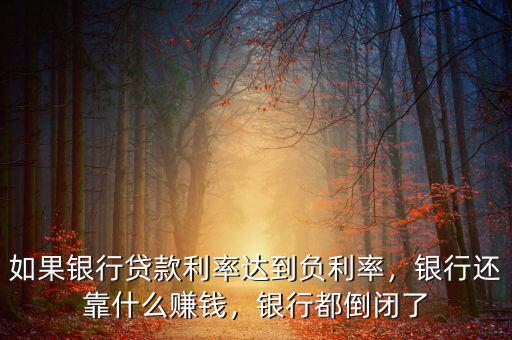 如果銀行貸款利率達(dá)到負(fù)利率，銀行還靠什么賺錢，銀行都倒閉了