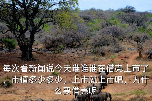 每次看新聞?wù)f今天誰誰誰在借殼上市了，市值多少多少，上市就上市吧，為什么要借殼呢