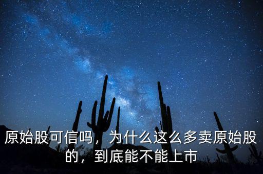 原始股可信嗎，為什么這么多賣原始股的，到底能不能上市