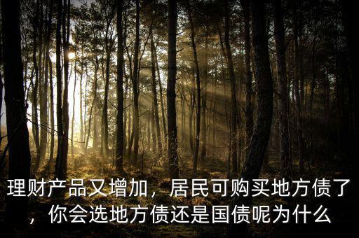 為什么地方債,居民可購(gòu)買(mǎi)地方債了