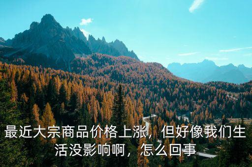 最近大宗商品價格上漲，但好像我們生活沒影響啊，怎么回事