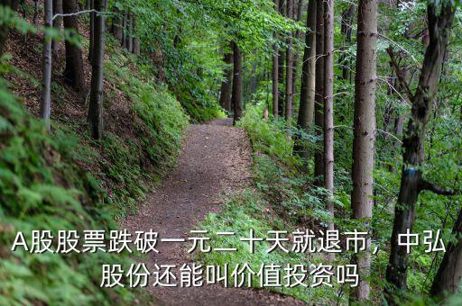 A股股票跌破一元二十天就退市，中弘股份還能叫價值投資嗎
