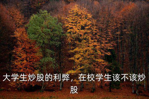 大學生炒股的利弊，在校學生該不該炒股