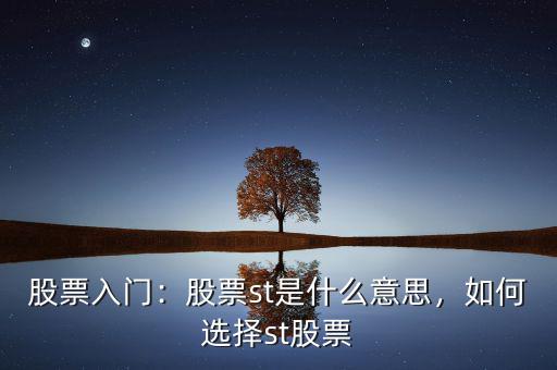 股票入門：股票st是什么意思，如何選擇st股票
