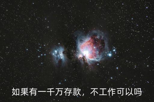 如果有一千萬存款，不工作可以嗎