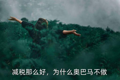 減稅那么好，為什么奧巴馬不做