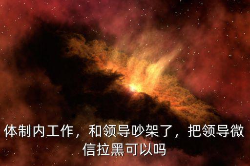 體制內(nèi)工作，和領(lǐng)導(dǎo)吵架了，把領(lǐng)導(dǎo)微信拉黑可以嗎