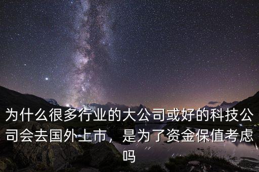 為什么很多行業(yè)的大公司或好的科技公司會去國外上市，是為了資金保值考慮嗎